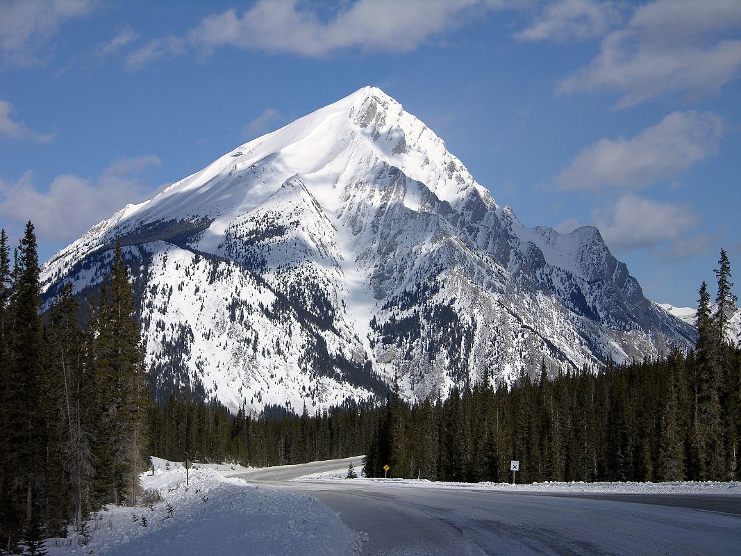 08 Mount Nestor From Highway 742 Smith-Dorrien Spray Trail In Kananaskis In Winter